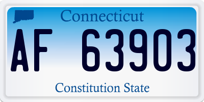 CT license plate AF63903