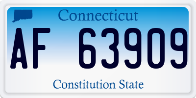 CT license plate AF63909