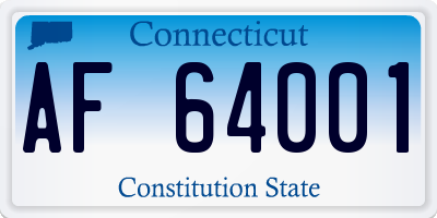 CT license plate AF64001