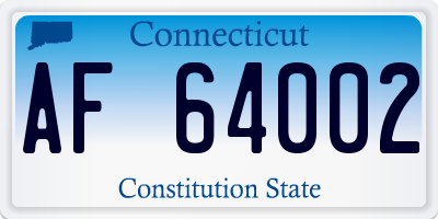 CT license plate AF64002