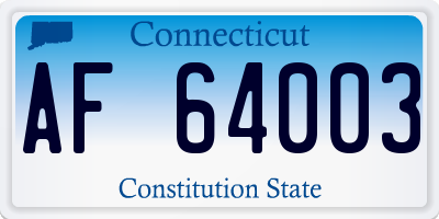 CT license plate AF64003