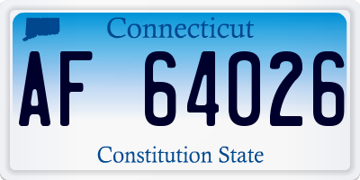 CT license plate AF64026