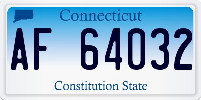 CT license plate AF64032