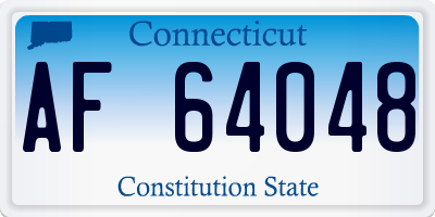 CT license plate AF64048