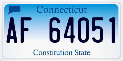 CT license plate AF64051