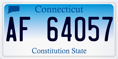 CT license plate AF64057