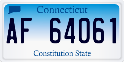CT license plate AF64061