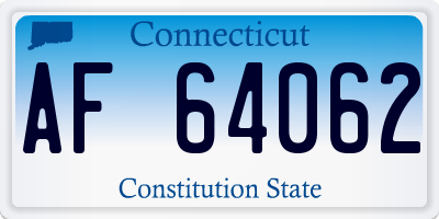CT license plate AF64062