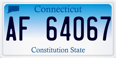CT license plate AF64067