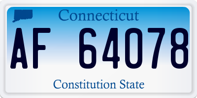CT license plate AF64078