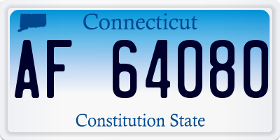 CT license plate AF64080