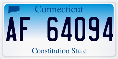 CT license plate AF64094