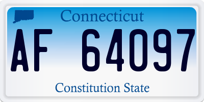 CT license plate AF64097