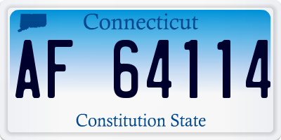 CT license plate AF64114