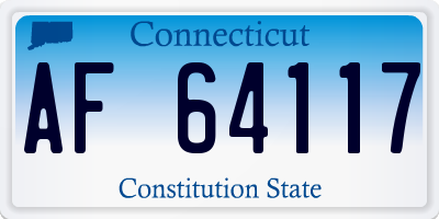 CT license plate AF64117