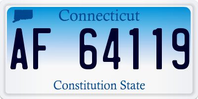CT license plate AF64119