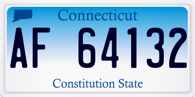 CT license plate AF64132