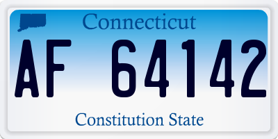 CT license plate AF64142