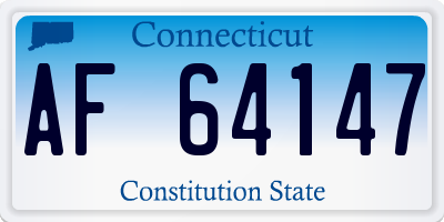 CT license plate AF64147