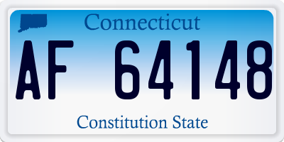 CT license plate AF64148
