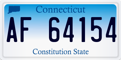 CT license plate AF64154