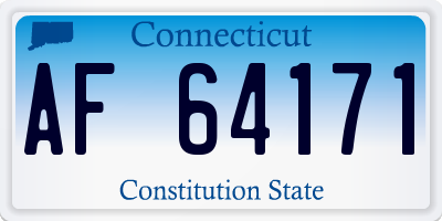 CT license plate AF64171
