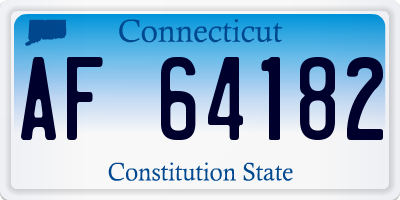 CT license plate AF64182