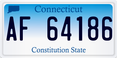 CT license plate AF64186