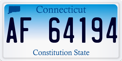 CT license plate AF64194