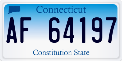 CT license plate AF64197