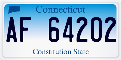 CT license plate AF64202