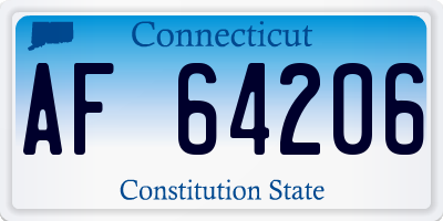 CT license plate AF64206