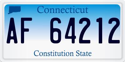 CT license plate AF64212