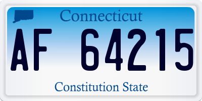 CT license plate AF64215