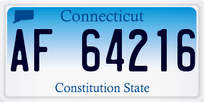 CT license plate AF64216