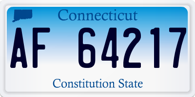 CT license plate AF64217