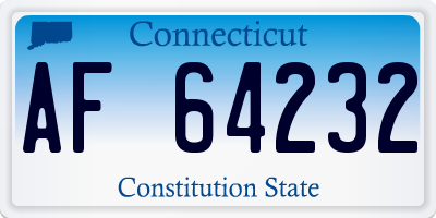 CT license plate AF64232