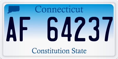 CT license plate AF64237