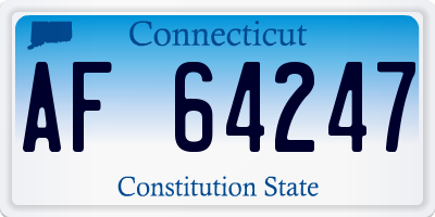 CT license plate AF64247