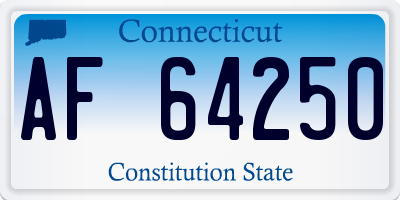 CT license plate AF64250