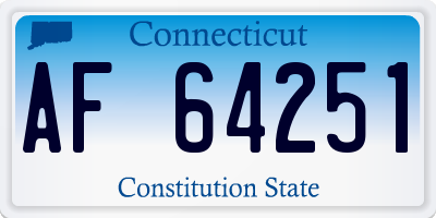 CT license plate AF64251