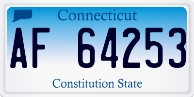 CT license plate AF64253