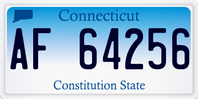 CT license plate AF64256