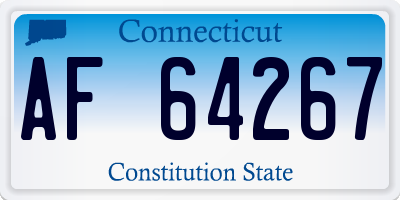 CT license plate AF64267