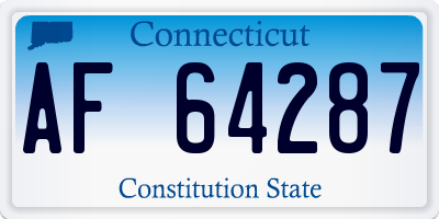 CT license plate AF64287