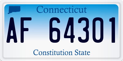 CT license plate AF64301