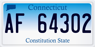 CT license plate AF64302
