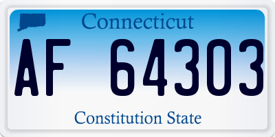 CT license plate AF64303