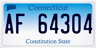 CT license plate AF64304