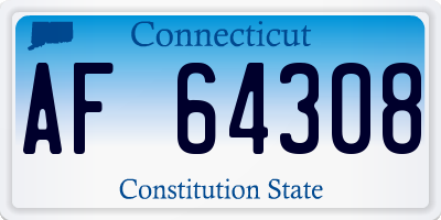 CT license plate AF64308